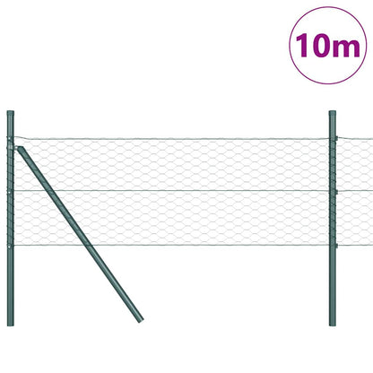 Fence with Posts Green 0.8 x 10 m PVC-coated steel