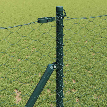Fence with Posts Green 1.2 x 10 m PVC-coated steel