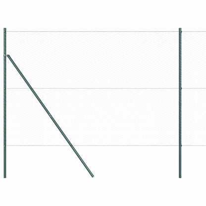 Fence with Posts Green 1.5 x 10 m PVC-coated steel