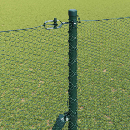 Fence with Posts Green 1.6 x 10 m PVC-coated steel