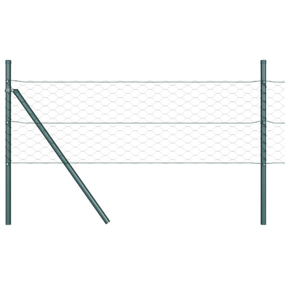 Fence with Posts Green 0.5 x 50 m PVC-coated steel