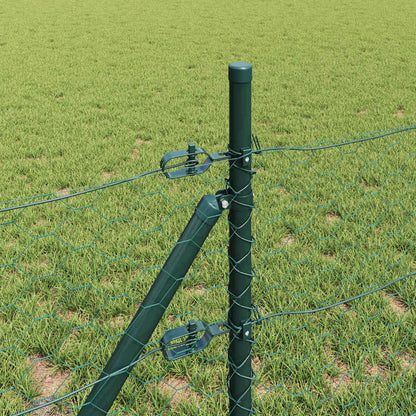 Fence with Posts Green 0.8 x 50 m PVC-coated steel