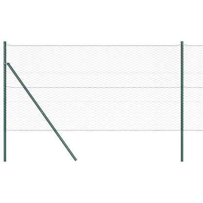 Fence with Posts Green 1.4 x 50 m PVC-coated steel