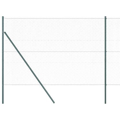 Fence with Posts Green 1.5 x 50 m PVC-coated steel