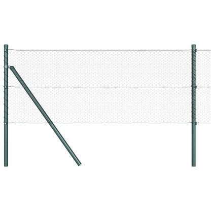 Fence with Posts Green 0.4 x 100 m PVC-coated steel