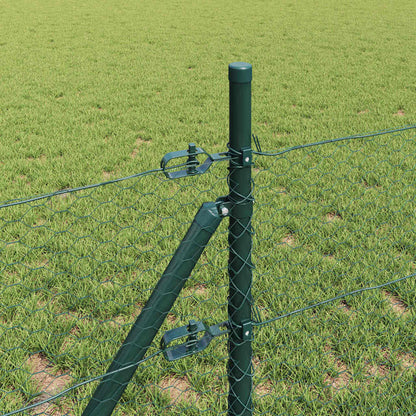 Fence with Posts Green 0.5 x 100 m PVC-coated steel