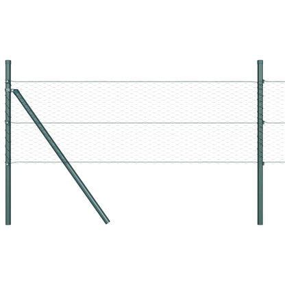 Fence with Posts Green 0.5 x 100 m PVC-coated steel
