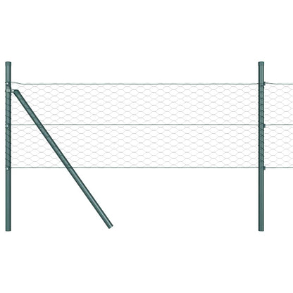 Fence with Posts Green 0.6 x 100 m PVC-coated steel