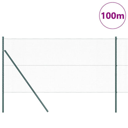 Fence with Posts Green 1.2 x 100 m PVC-coated steel
