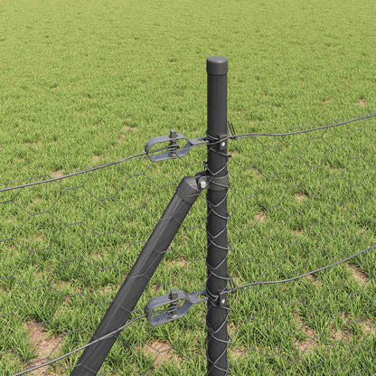 Fence with Posts Grey 0.4 x 10 m PVC-coated steel