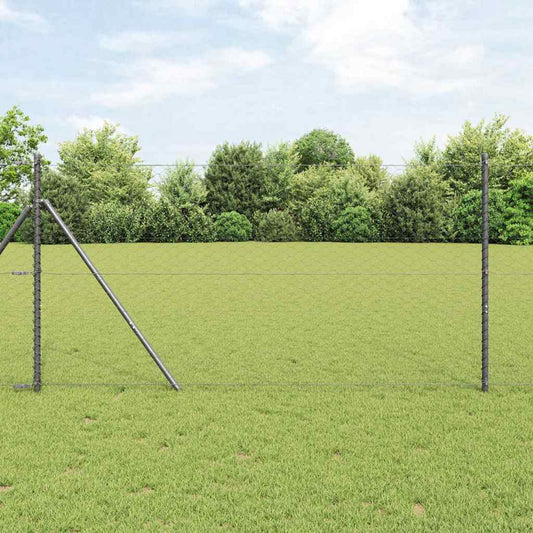 Fence with Posts Grey 1.2 x 10 m PVC-coated steel