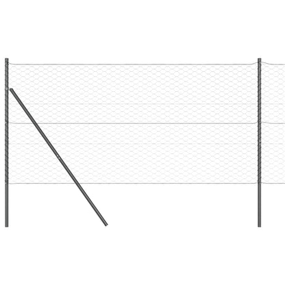 Fence with Posts Grey 1.2 x 10 m PVC-coated steel