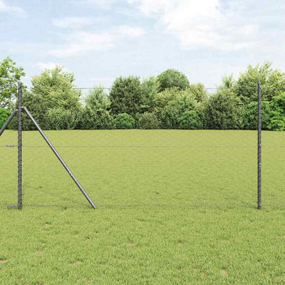 Fence with Posts Grey 1.4 x 10 m PVC-coated steel