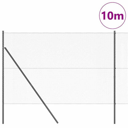 Fence with Posts Grey 1.6 x 10 m PVC-coated steel