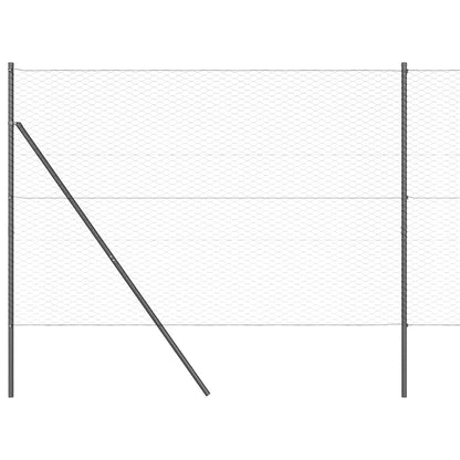Fence with Posts Grey 1.6 x 10 m PVC-coated steel