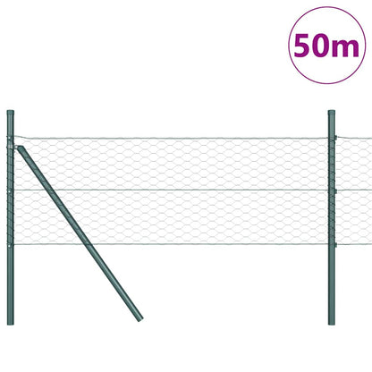 Fence with Posts Grey 0.4 x 50 m PVC-coated steel
