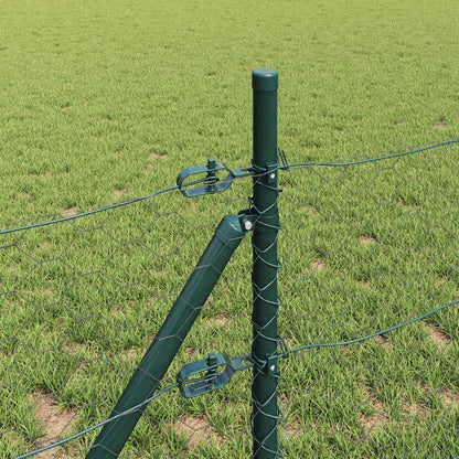 Fence with Posts Grey 0.4 x 50 m PVC-coated steel