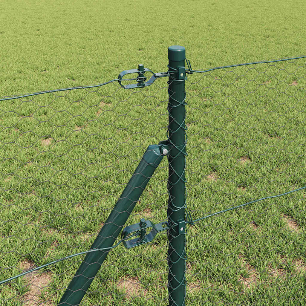 Fence with Posts Grey 0.6 x 50 m PVC-coated steel