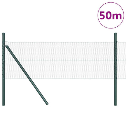 Fence with Posts Grey 0.8 x 50 m PVC-coated steel
