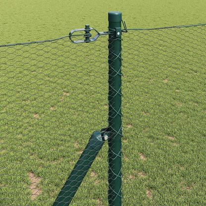 Fence with Posts Grey 1 x 50 m PVC-coated steel