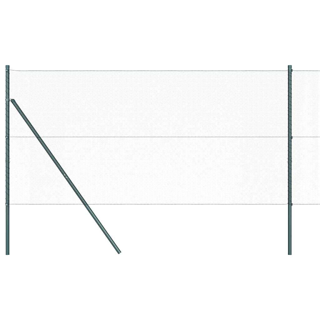 Fence with Posts Grey 1 x 50 m PVC-coated steel
