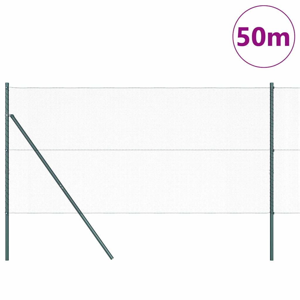Fence with Posts Grey 1.4 x 50 m PVC-coated steel
