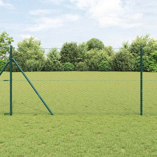 Fence with Posts Grey 1.4 x 50 m PVC-coated steel