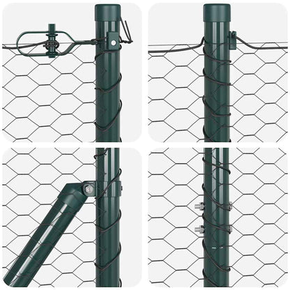 Fence with Posts Grey 1.6 x 50 m PVC-coated steel