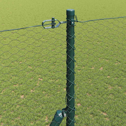 Fence with Posts Grey 1.6 x 50 m PVC-coated steel
