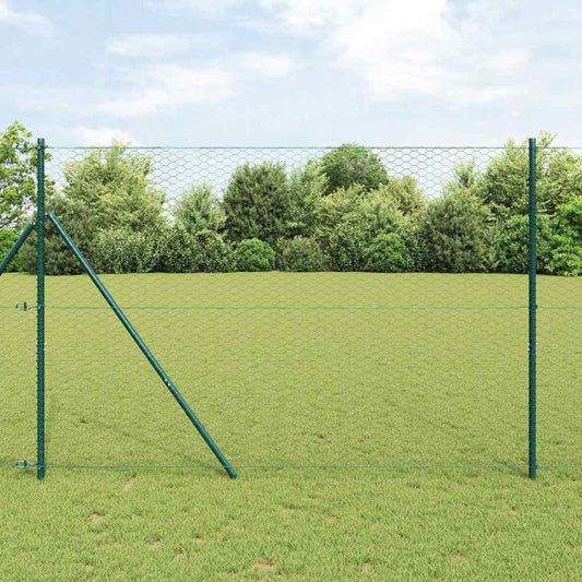 Fence with Posts Grey 1.6 x 50 m PVC-coated steel