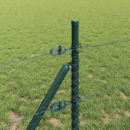 Fence with Posts Grey 0.4 x 100 m PVC-coated steel