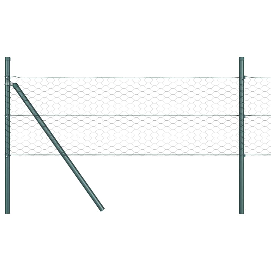 Fence with Posts Grey 0.4 x 100 m PVC-coated steel