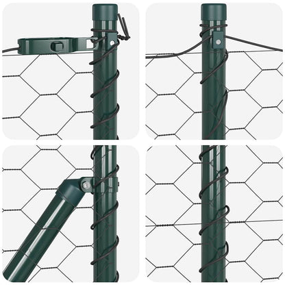 Fence with Posts Grey 0.5 x 100 m PVC-coated steel