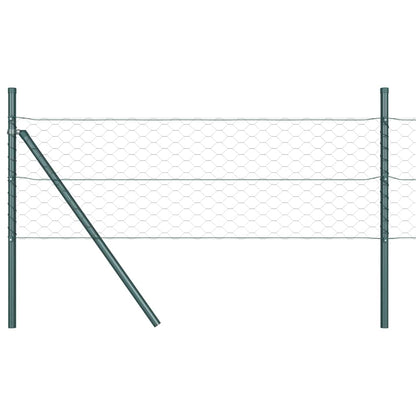 Fence with Posts Grey 0.5 x 100 m PVC-coated steel