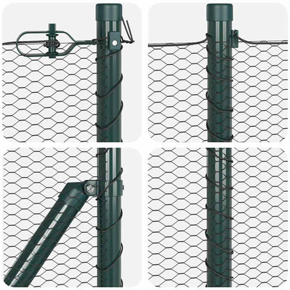 Fence with Posts Grey 0.6 x 100 m PVC-coated steel