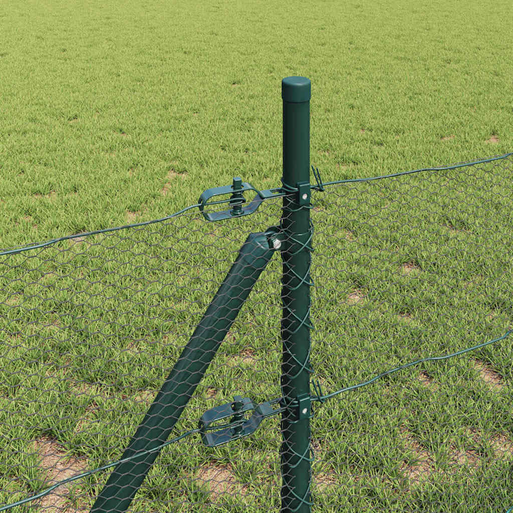 Fence with Posts Grey 0.6 x 100 m PVC-coated steel