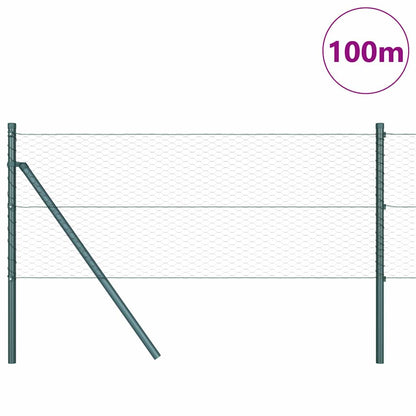 Fence with Posts Grey 0.6 x 100 m PVC-coated steel