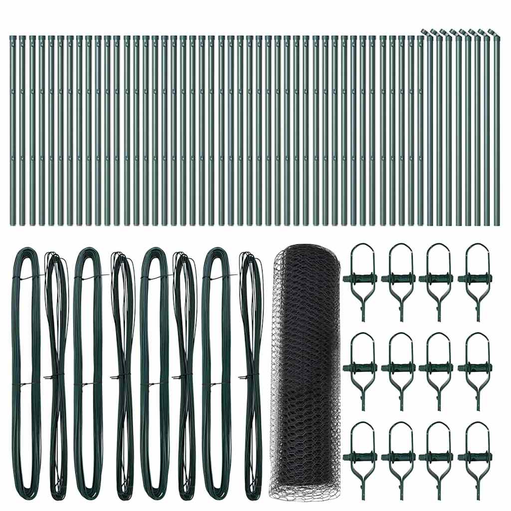 Fence with Posts Grey 0.8 x 100 m PVC-coated steel