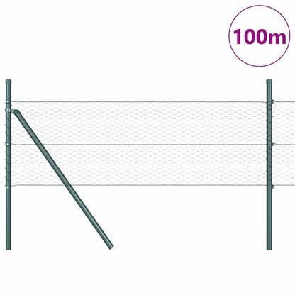 Fence with Posts Grey 0.8 x 100 m PVC-coated steel