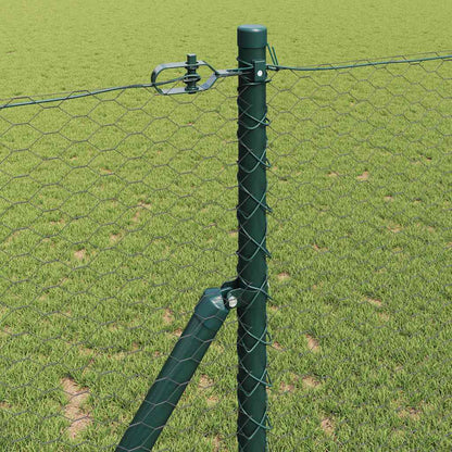 Fence with Posts Grey 1 x 100 m PVC-coated steel