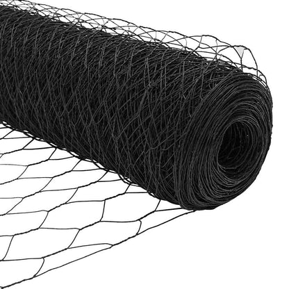 Fence with Posts Grey 1 x 100 m PVC-coated steel