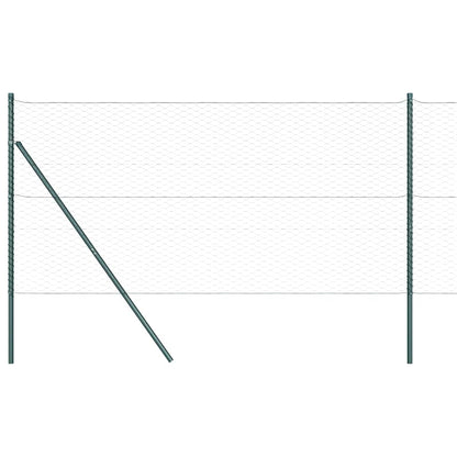 Fence with Posts Grey 1 x 100 m PVC-coated steel