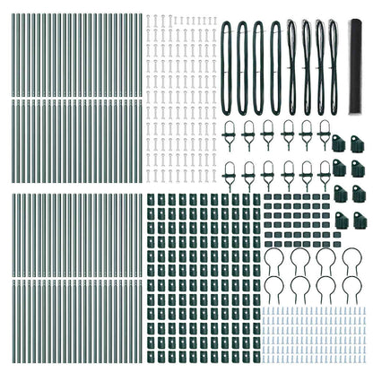 Fence with Posts Grey 1 x 100 m PVC-coated steel