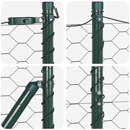 Fence with Posts Grey 1.2 x 100 m PVC-coated steel