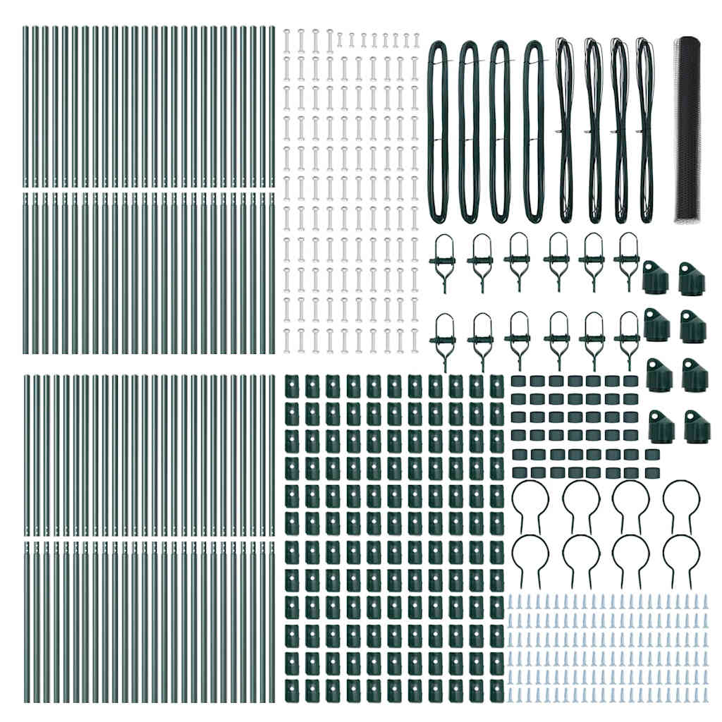 Fence with Posts Grey 1.2 x 100 m PVC-coated steel
