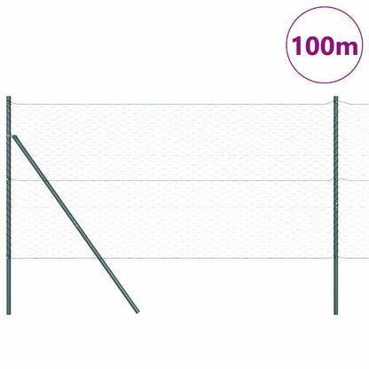 Fence with Posts Grey 1.2 x 100 m PVC-coated steel