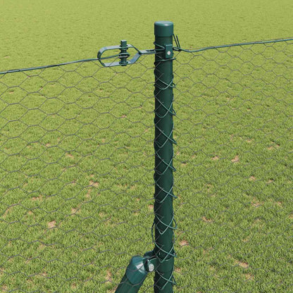 Fence with Posts Grey 1.5 x 100 m PVC-coated steel