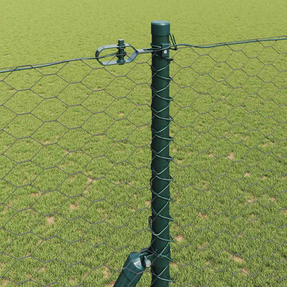 Fence with Posts Grey 1.5 x 100 m PVC-coated steel