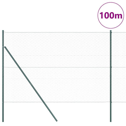 Fence with Posts Grey 1.5 x 100 m PVC-coated steel