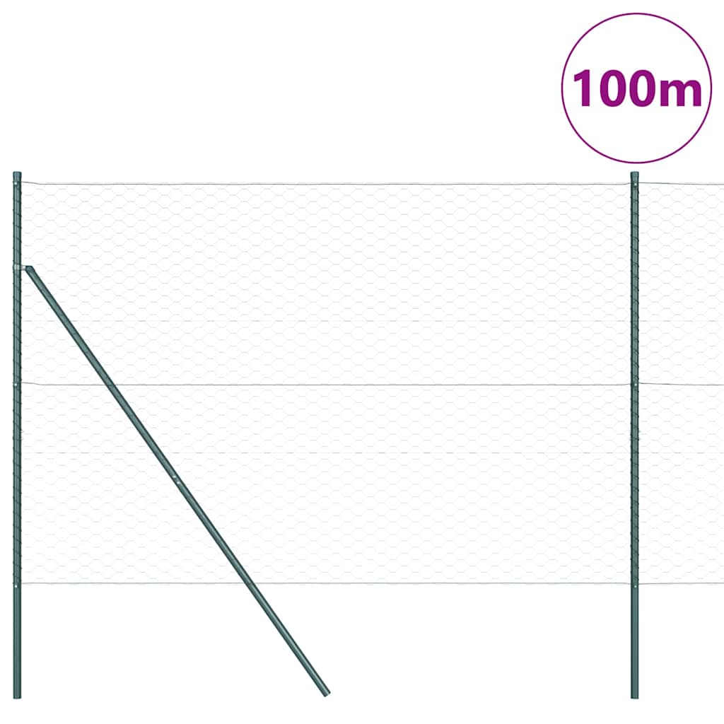 Fence with Posts Grey 1.5 x 100 m PVC-coated steel